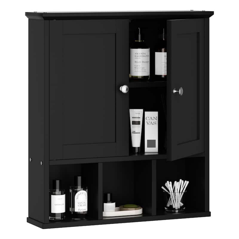 2-Door Wall-Mounted Bathroom Cabinet with Storage Space for Bathroom, Kitchen, or Office