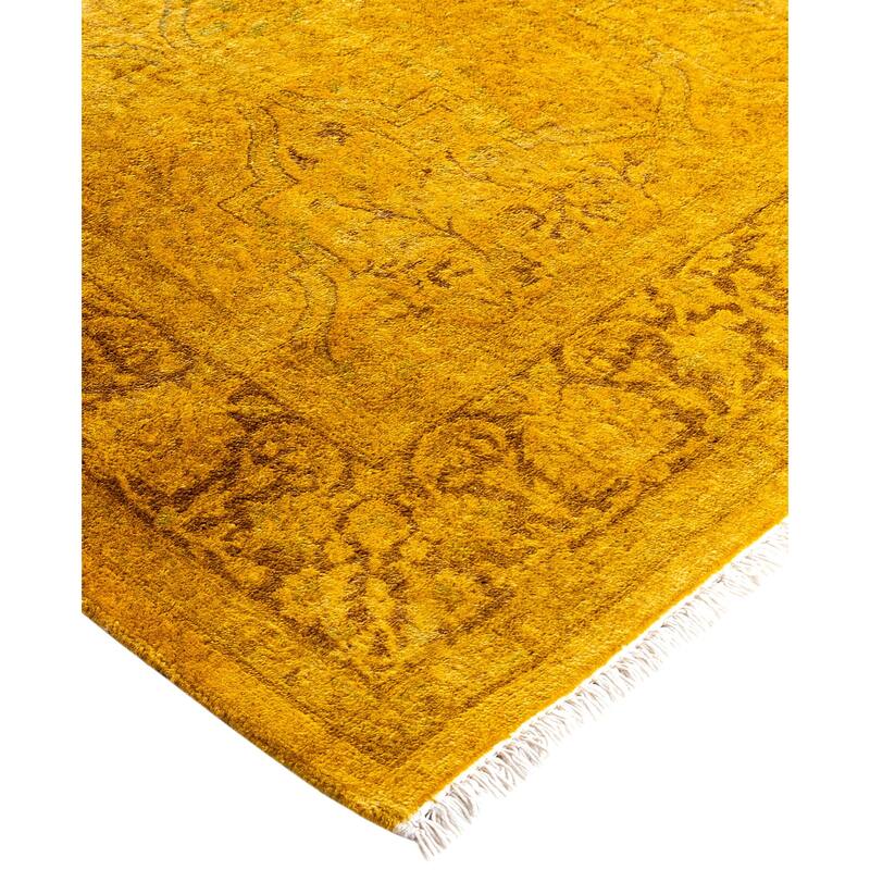 Overdyed One-of-a-Kind Hand-Knotted Area Rug - Yellow - 3' 2" x 4' 9"