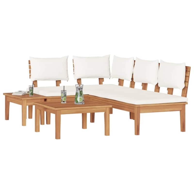 vidaXL Garden Bench Set with Cushion 3/4/5 pcs - 23.6" x 23.6" x 11.8