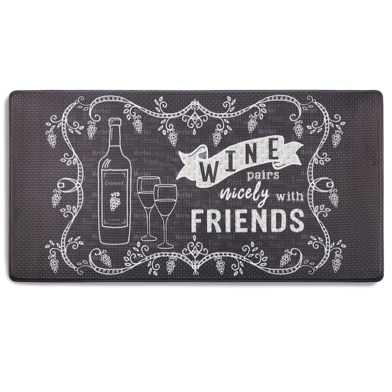 Nicole Miller Cook N Comfort Kitchen Mat - 20"x39" - Wine Pairs Nicely
