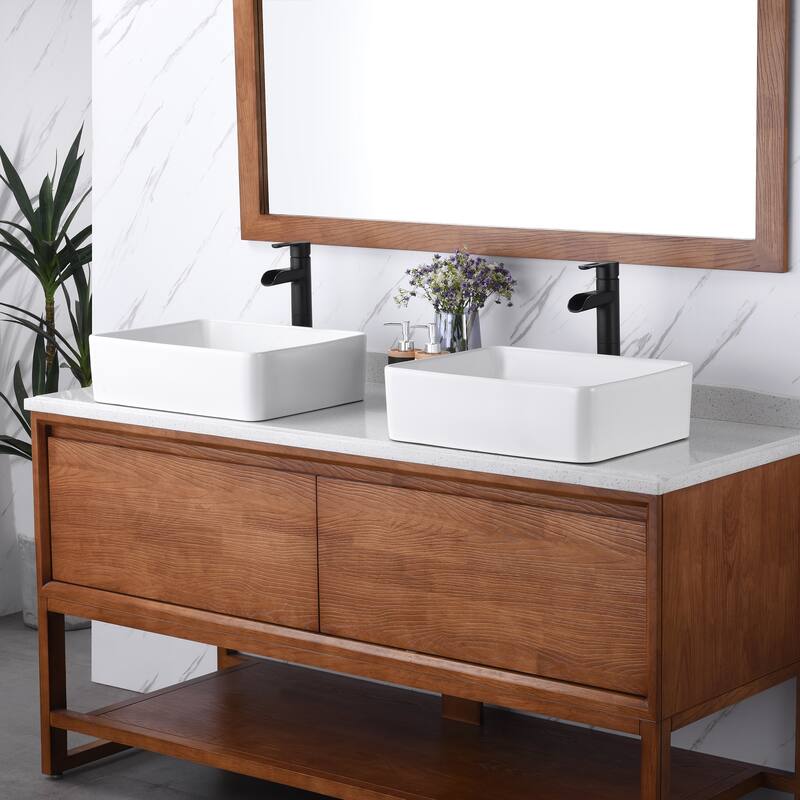Luxier CS-013 Rectangular Bathroom Ceramic Vessel Sink Art Basin