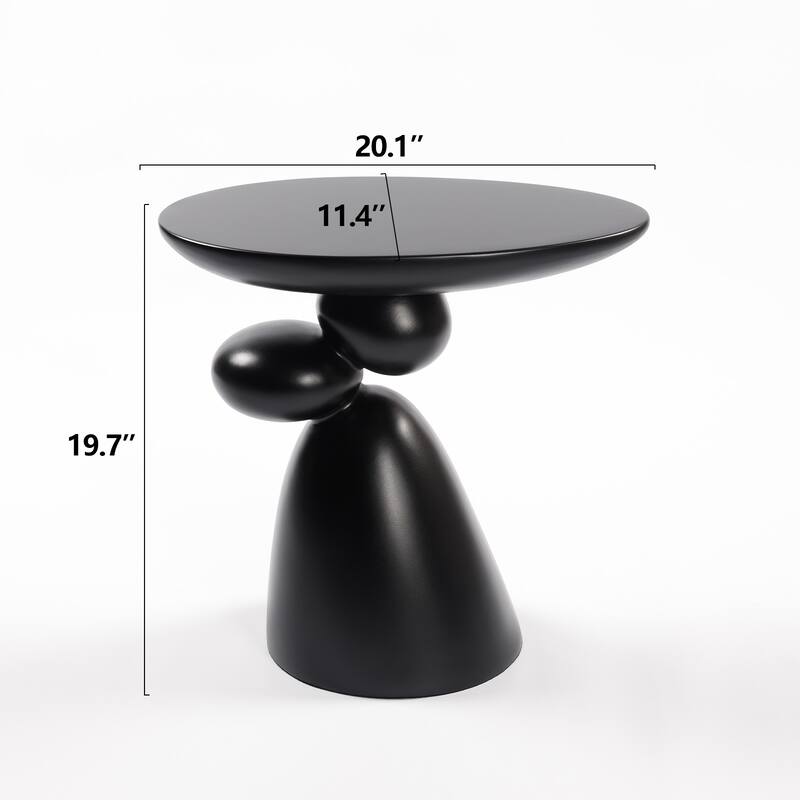 Lucky Stone End Table, Fiberglass Side Table, Modern Minimalist Corner Table