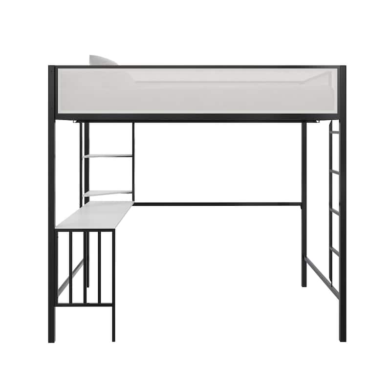 Novogratz Axel Metal Loft Bed with Desk and Shelves - Bed Bath & Beyond ...