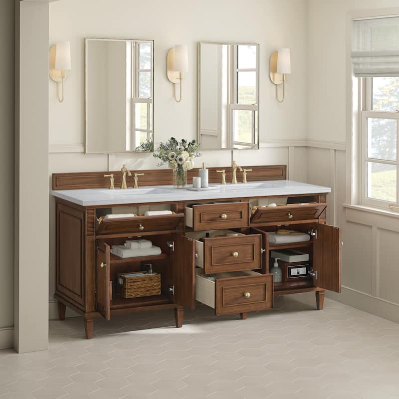 James Martin Vanities 424-V72-3AF Lorelai 72" Double Basin Wood Vanity