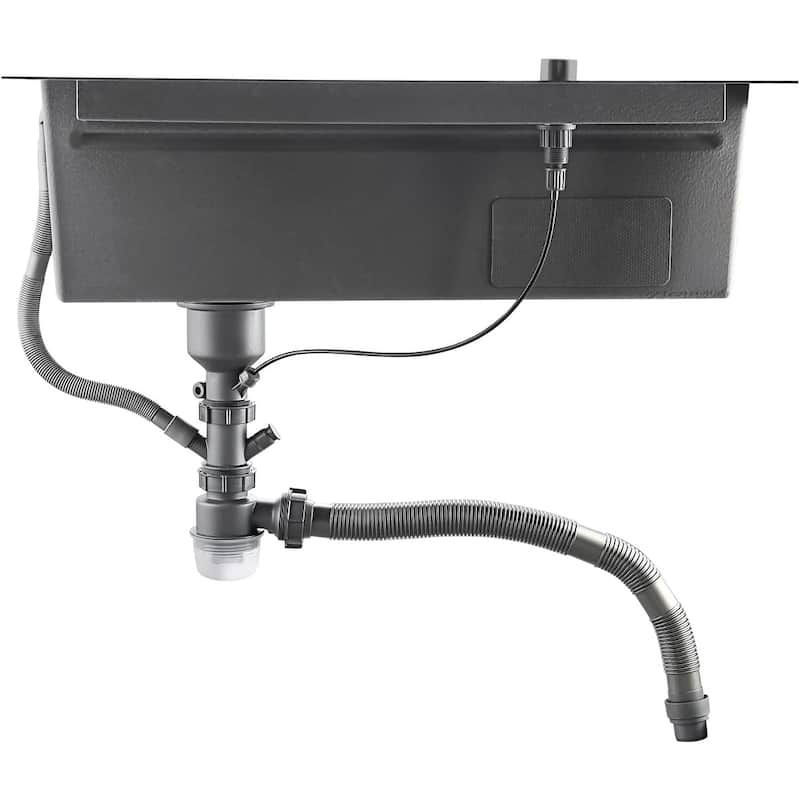 Lefton New 33"x22" Stainless Steel Waterfall Kitchen Sink with Temperature Display in Fahrenheit, Pull-down, KS2206L-PRO