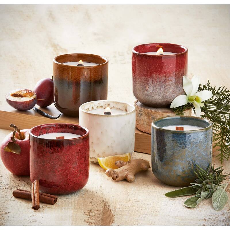 Tahoe Scented Soy Wax Candle Relaxing Spa in Blue Ceramic Container, 3.66L x 3.66W x 3.94H inches, Burn Time 45 Hours.