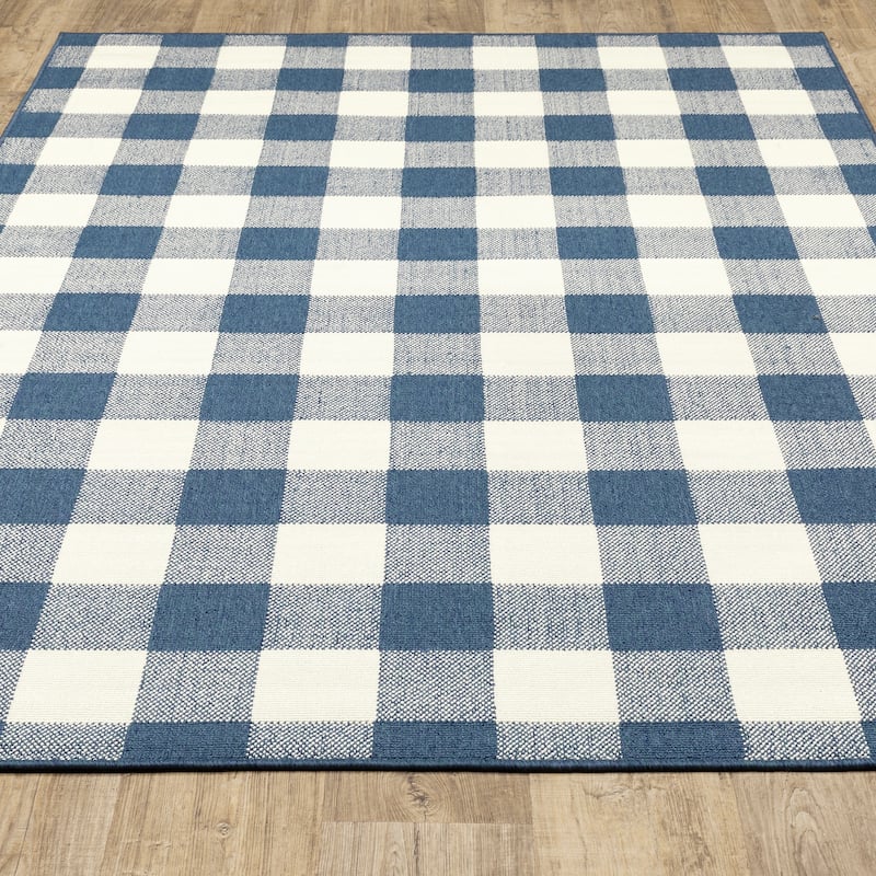 Vista Home Malta Gingham Check Indoor/Outdoor Area Rug