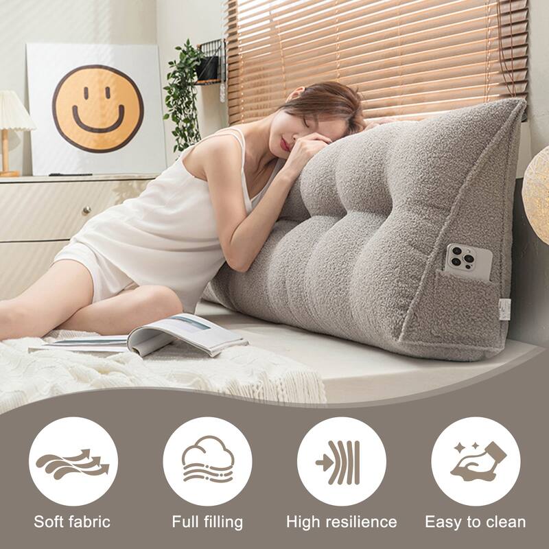 Triangular Bed Rest Wedge Headboard Pillow Back Support Reading Pillow