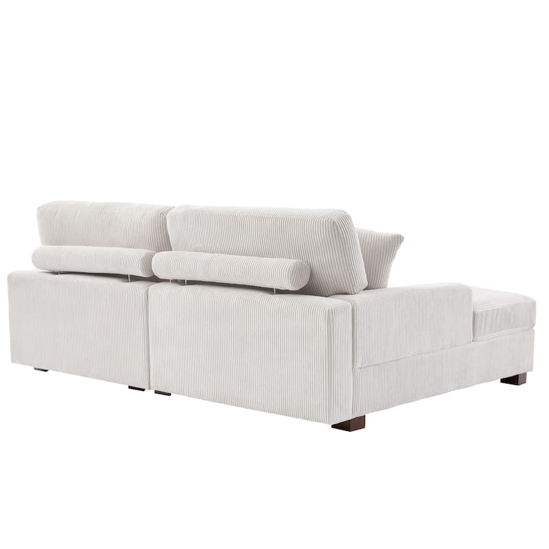 Corduroy Modular Couch Sectional Chaise Lounge Sofa