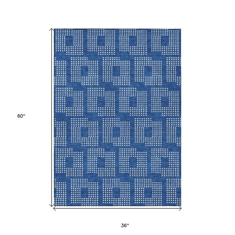 HomeRoots Geometric Transitional Rectangle Outdoor Rug