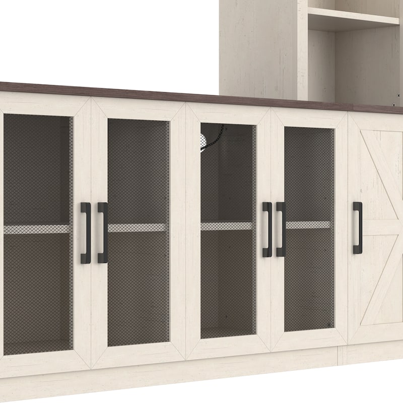 Wall Unit Entertainment Center with Charging Station and USB Charging, with Large Storage Cabinet, TV Stand Media Console