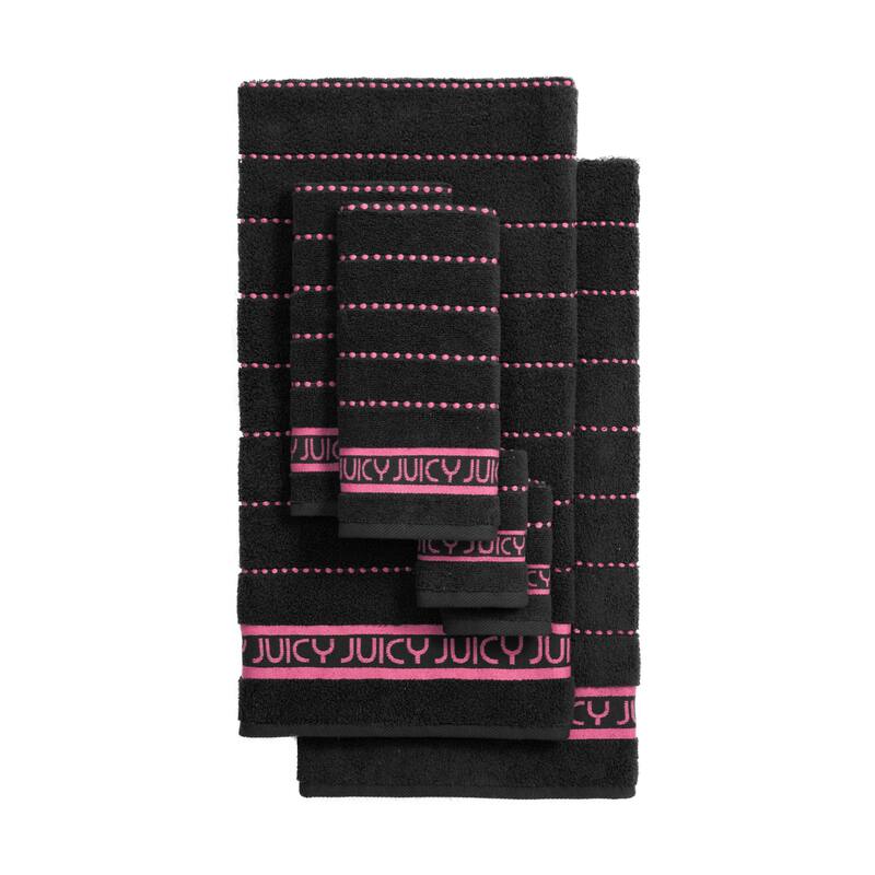 Juicy Couture 6-Piece Towel Set 2 Bath Towels 2 Hand Towels 2 Washcloths - 28"x54"/16"x26"/12"x12"