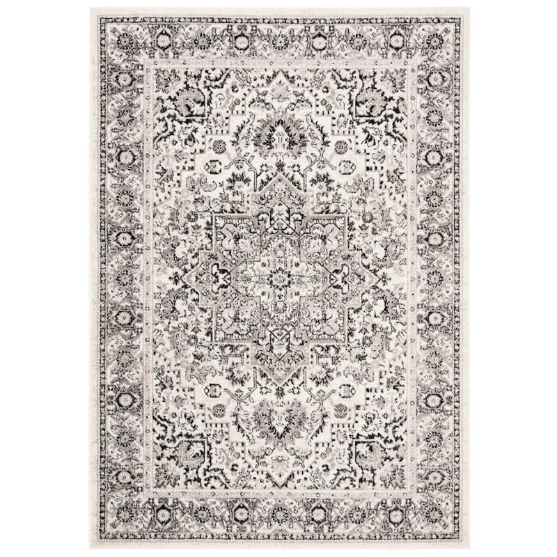 SAFAVIEH Skyler Agoritsa Oriental Boho Rug - 4' Square - Grey/Ivory