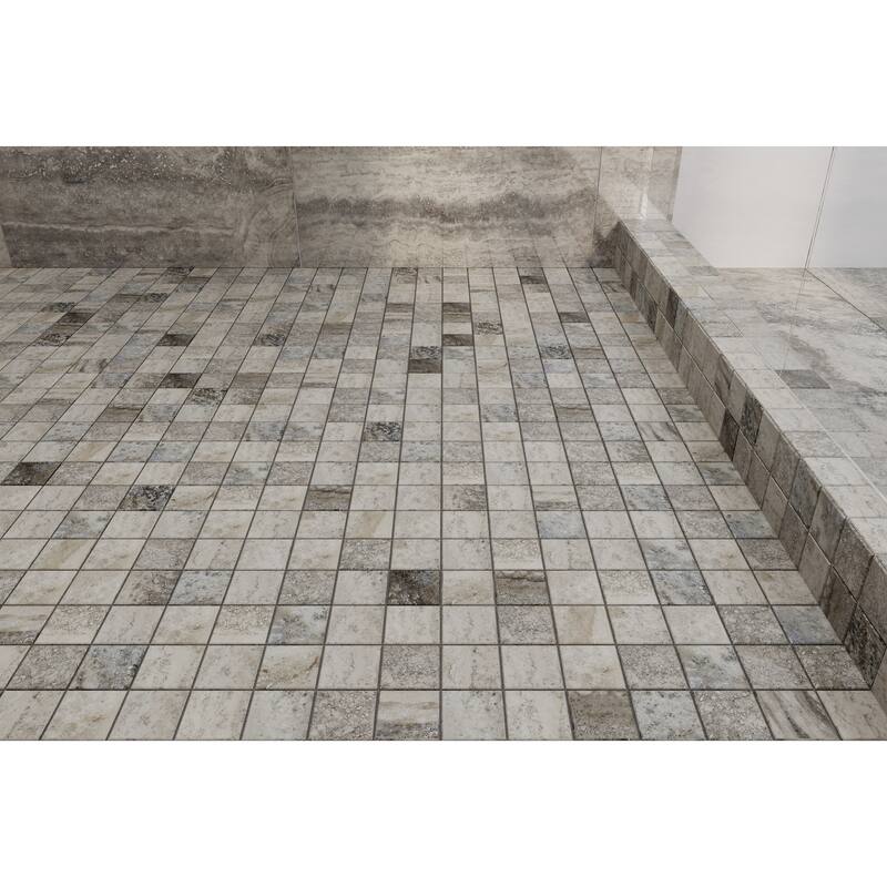 Tufo 12 in. x 12 in. Glazed Porcelain Mosaic Wall and Floor Tile