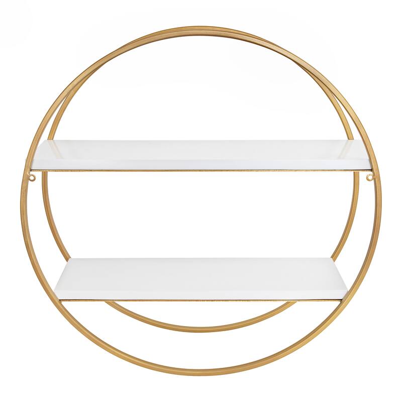 Kate and Laurel Sequoia Round Metal Wall Shelf