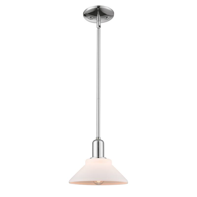 Innovations Lighting Endless Possibilities Arcadia - Orwell - 1 Light 8" Stem Hung Mini Pendant - Polished Chrome/Matte White