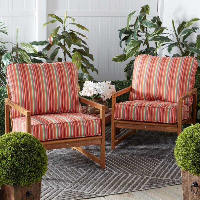 Outdoor 2-Piece Reversible Deep Seat Cushion Set (Cushions Only)