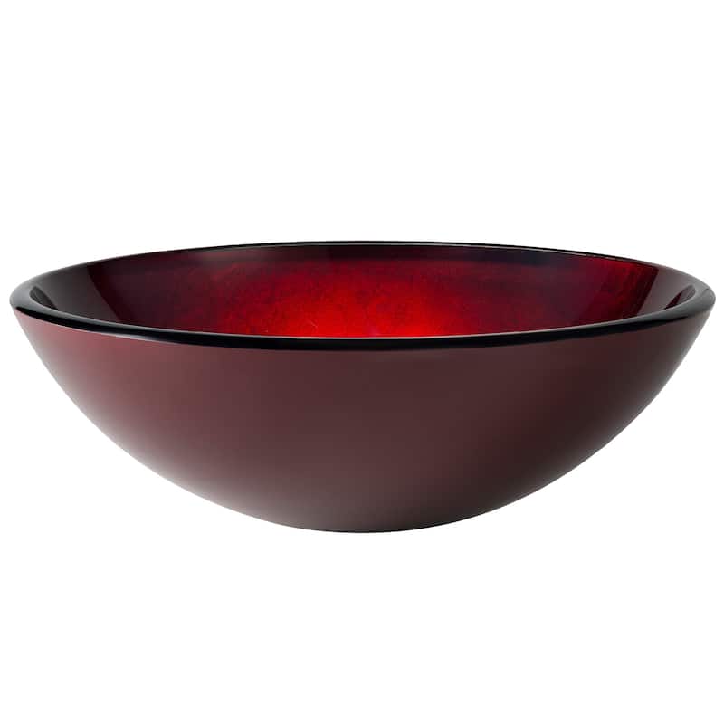 Kraus 16-1/2" Irruption Red Glass Vessel Bathroom Sink Only - Galaxy Red