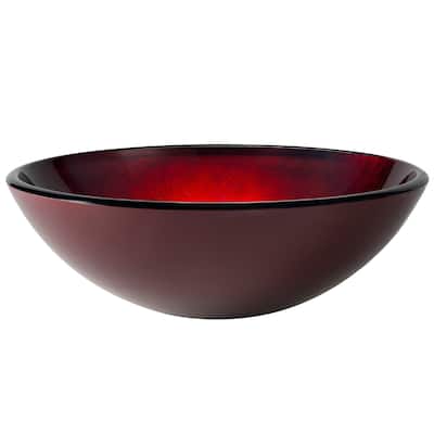 Kraus 16-1/2" Irruption Red Glass Vessel Bathroom Sink Only