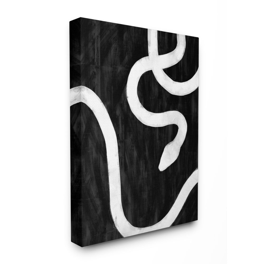 Stupell Snake Silhouette Black And White Animal Design Canvas Wall Art