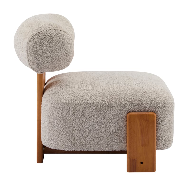 Natural Side Chair Office Chair Coffee Chair Armless Chair Vanity Chair Dressing Chair with Wood Legs