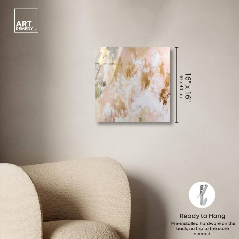 Golden Glimmer Gesture III Acrylic by Art Remedy, Ready to Hang