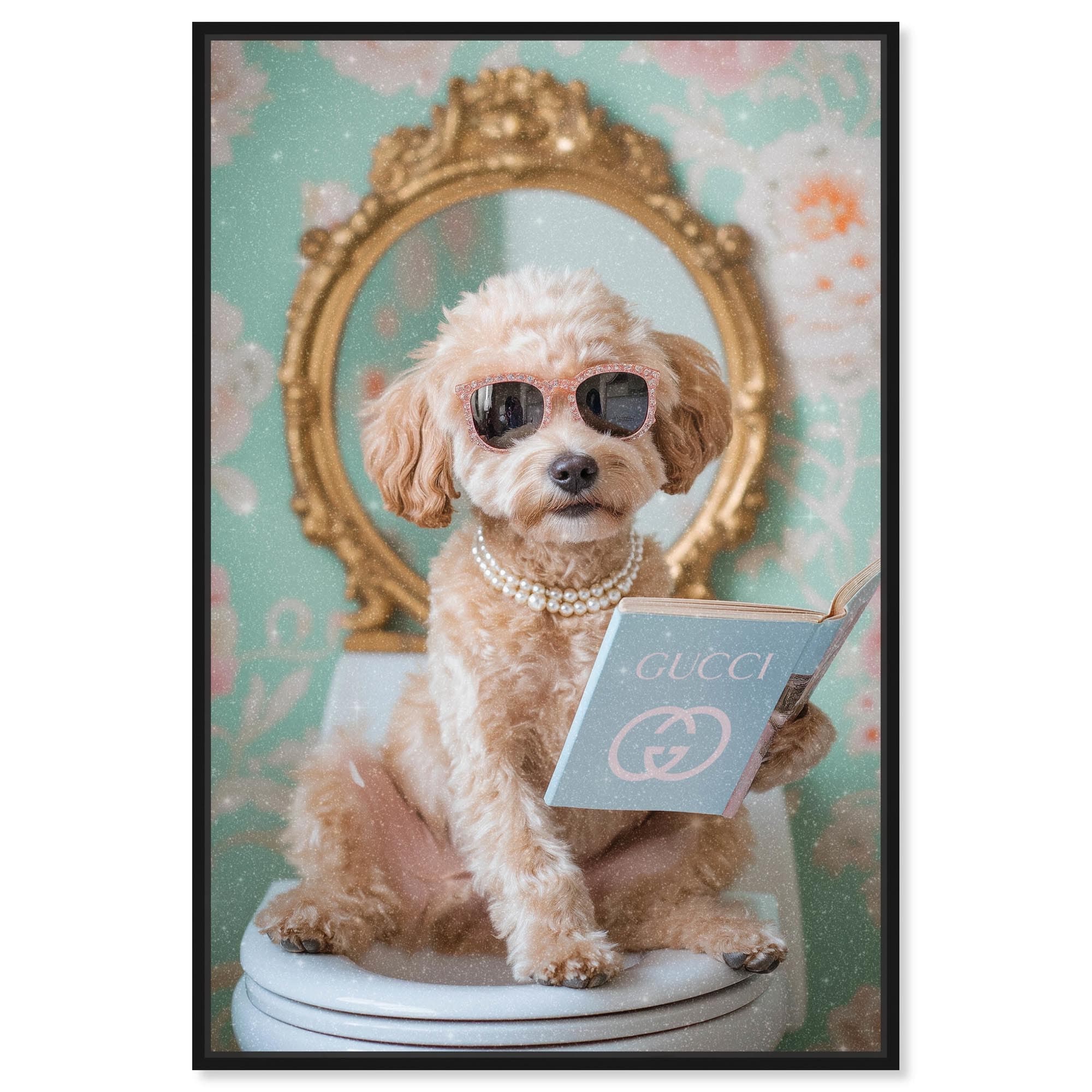 Goldendoodle Toilet Time Canvas by Art Remedy