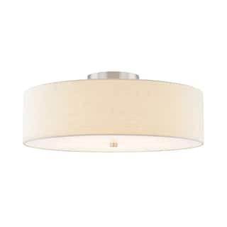 Justice Design Textile - Classic 24 Inch Drum Semi-Flush Light