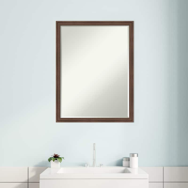 Florence Half-Inch-Bevel Framed Bathroom Vanity Wall Mirror - Glass Size 18x24