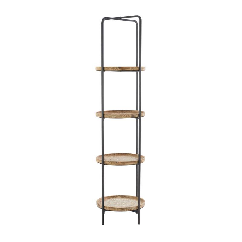 Brown Wood Traditional Shelving Unit