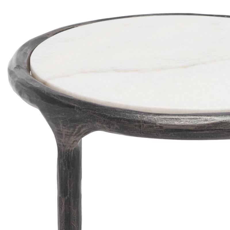 SAFAVIEH Couture Wubke Forged Metal Tall Round End Table, Fully Assembled - 12"W x 12"D x 24"H