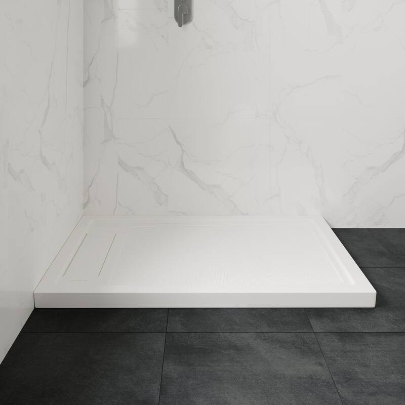 Adena White Shower Base 60x36 in white - 60 x 34 x 2.8 inches - Side Hidden