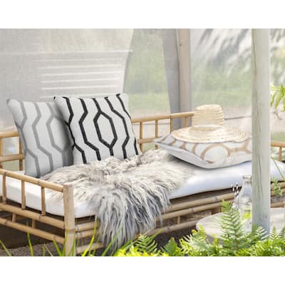 Sevita Black and White Geometric Throw Pillow 