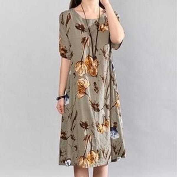 Shop 2018 Summer Dress Casual Plus Size Women Dress Vintage