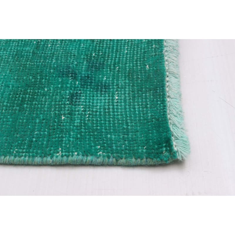 ECARPETGALLERY Hand-knotted Color Transition Green Wool Rug - 4'4 x 7'1