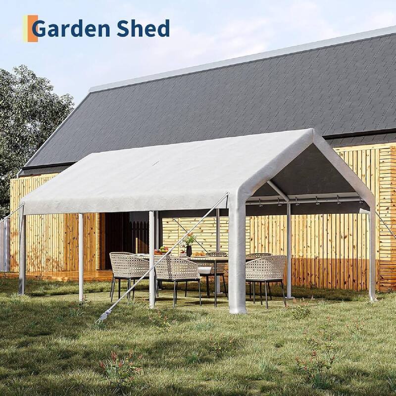10x20x10 FT Carport Canopy for SUVs, Trucks & Watercraft Protection