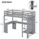 preview thumbnail 1 of 13, Twin Size Loft Bed with L-shaped Desk,Wardrobe and Storage Shelves Grey