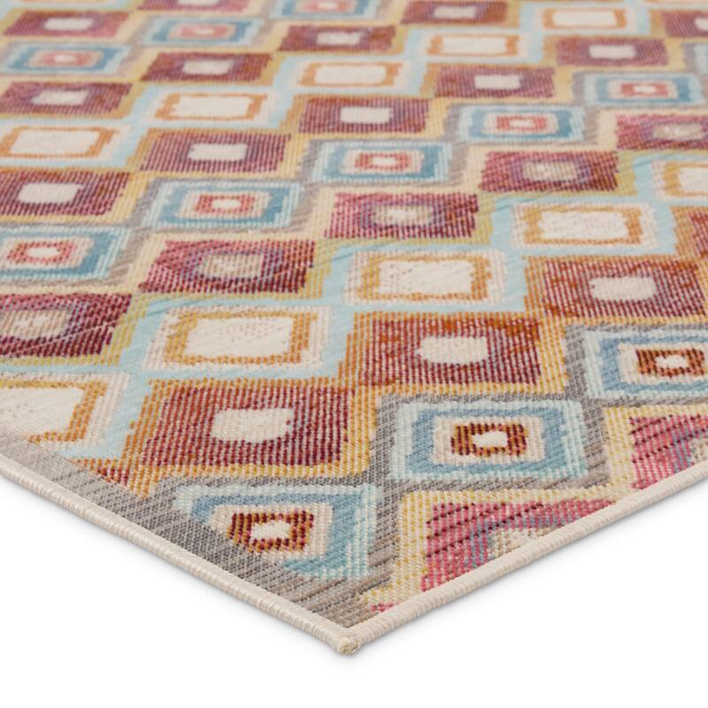 Manor Indoor/Outdoor Trellis Multicolor/ Blue Rug