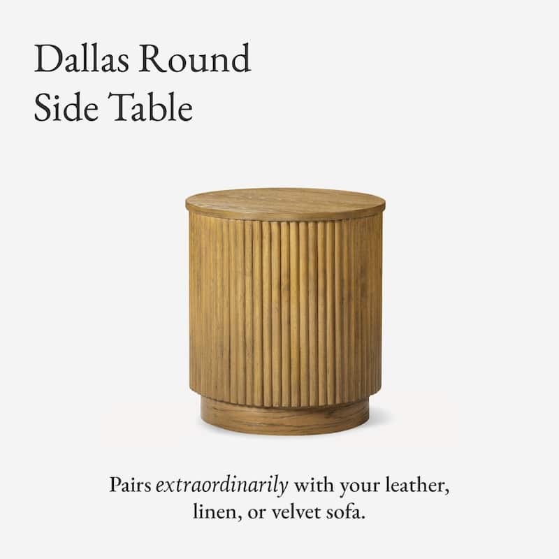 Maven Lane Dallas Round Wooden Side Table