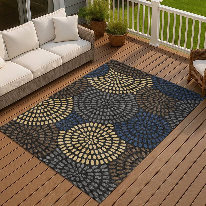 Machine Washable Indoor/ Outdoor Casual Ric Chantille Rug