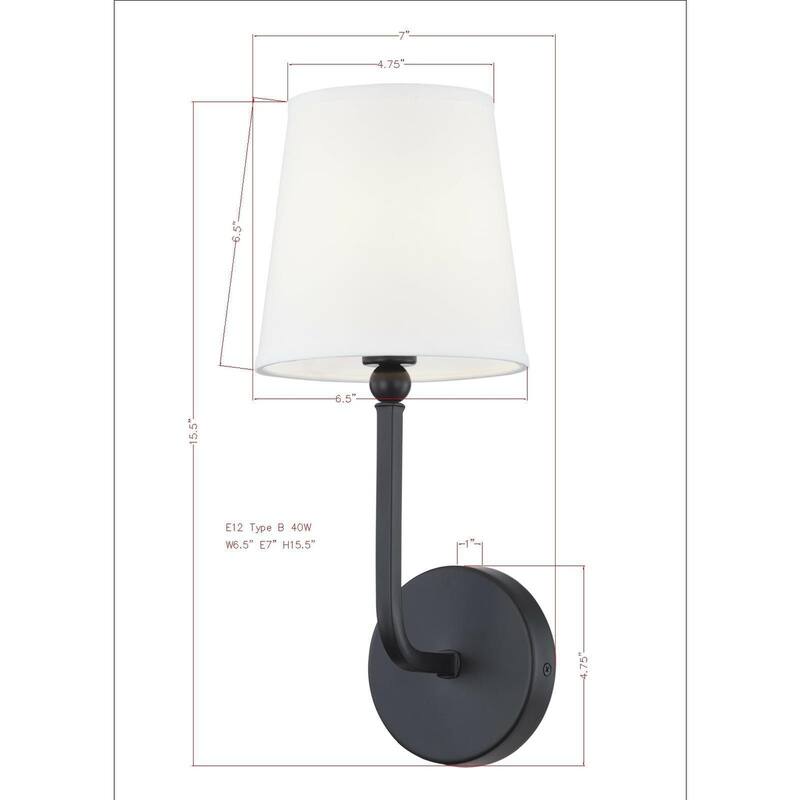Alford Metal Plug-in Wall Sconce, Matte Black - Matte Black