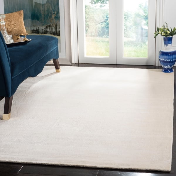 slide 2 of 41, Safavieh Handmade Mirage Lousine Modern Abstract Viscose Rug 4' x 6' - White - Rectangle