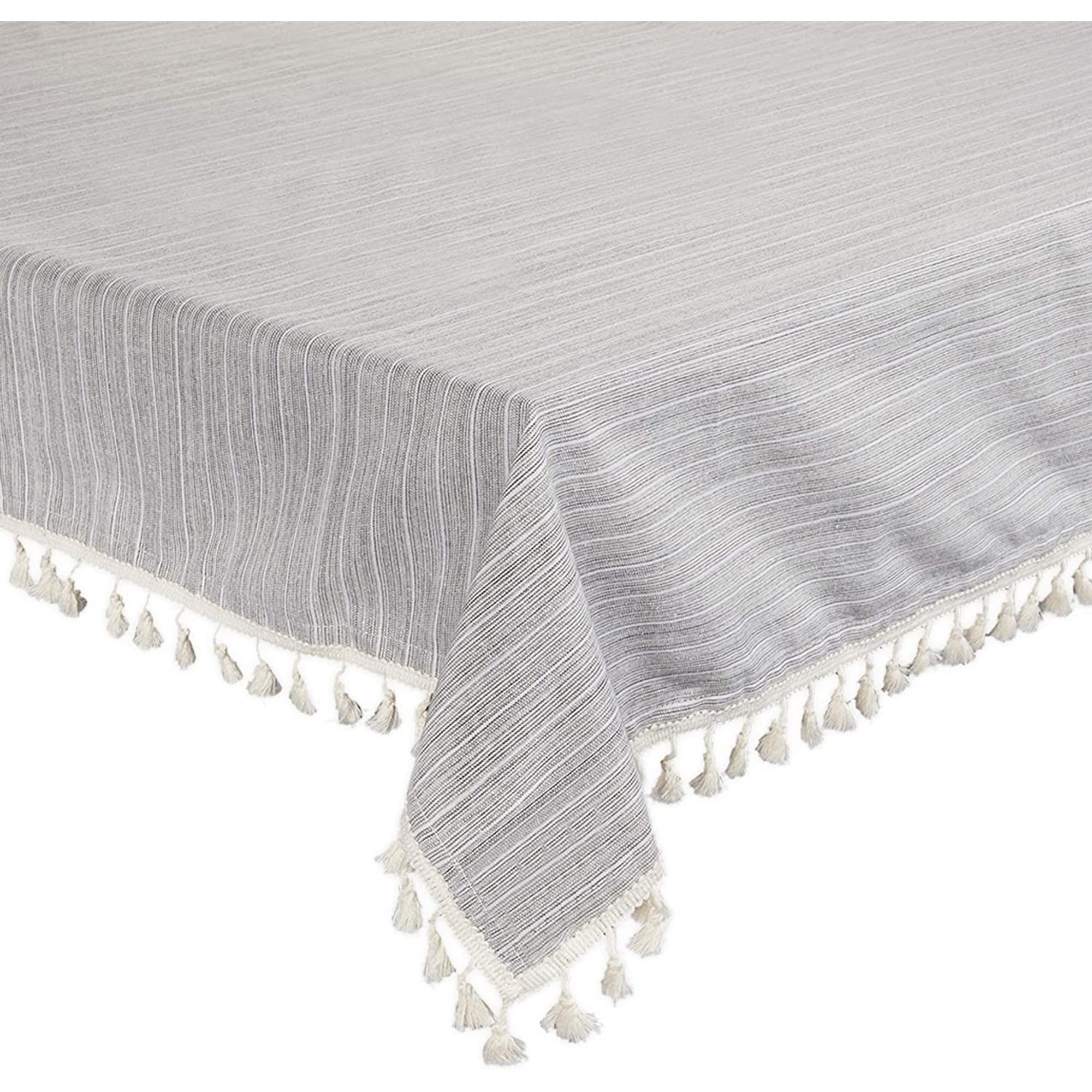Grey Tablecloth with Tassels, Farmhouse Home Decor (52 x 70 Inches) - Bed  Bath \u0026 Beyond - 35996051, image size:2000x2000