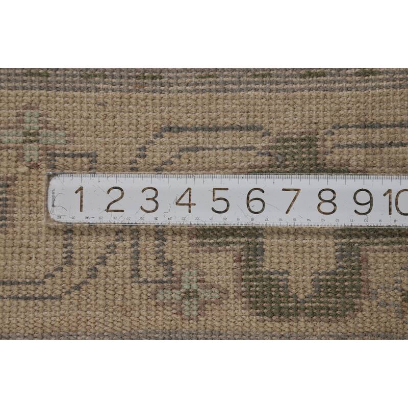 Hand Knotted Oriental 100% Wool Carpet Transitional Medallion Green Oushak Area Rug - 10' 0'' X 7' 6''