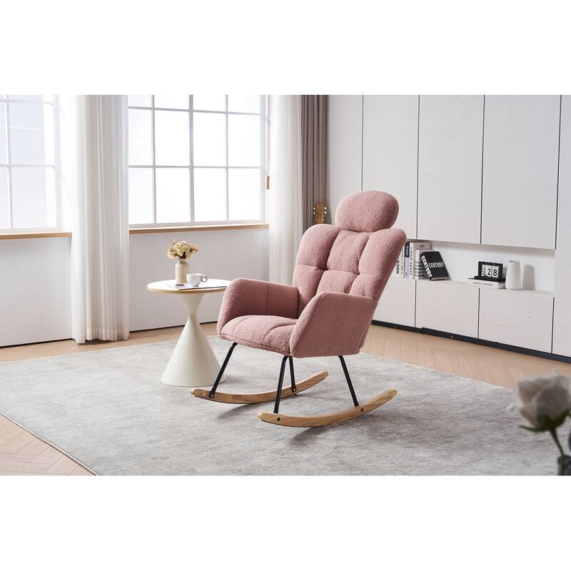 Teddy Fabric Upholstered Accent Armchair Chair Rocking Chair