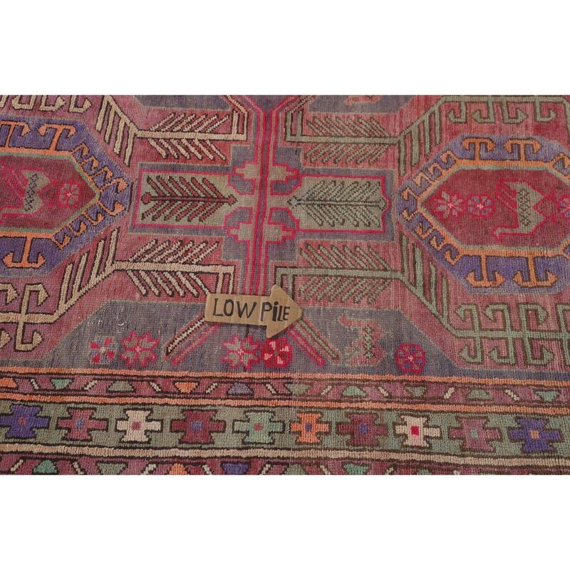 Over-Dyed Ardebil Persian Vintage Runner Rug Handmade Wool Carpet - 3'7"x 10'0"