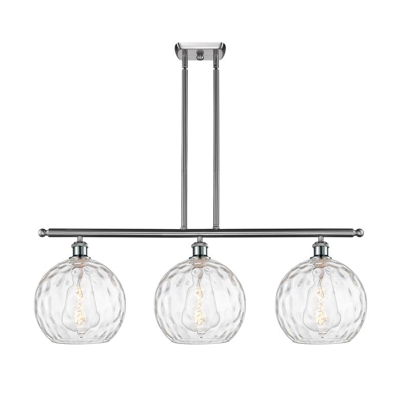 Innovations Lighting 516-3I-13-37 Athens Linear Athens 3 Light 37" - Brushed Satin Nickel / Clear Water Glass
