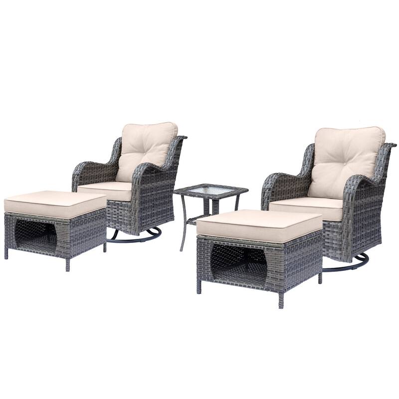 Wicker Patio Furniture Set-Outdoor Patio Conversation Seating Sets