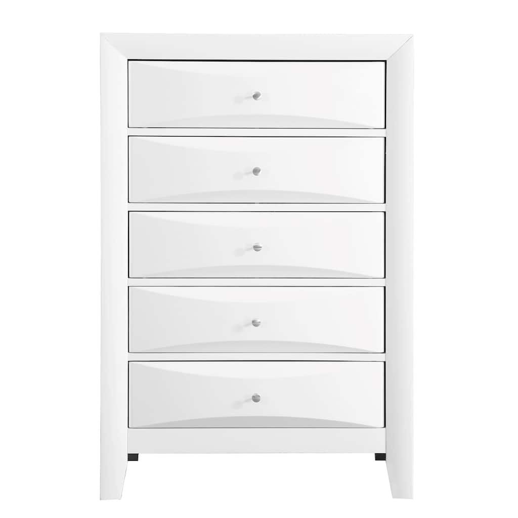 5-Dovetailed Drawer Solid Wooden Bedroom Chest - 48" - White