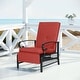 preview thumbnail 21 of 51, Outdoor Cushioned Chaise Lounge Adjustable Patio Reclining Lounge Chair, Recliner Lounge Chair & Bistro Table Set